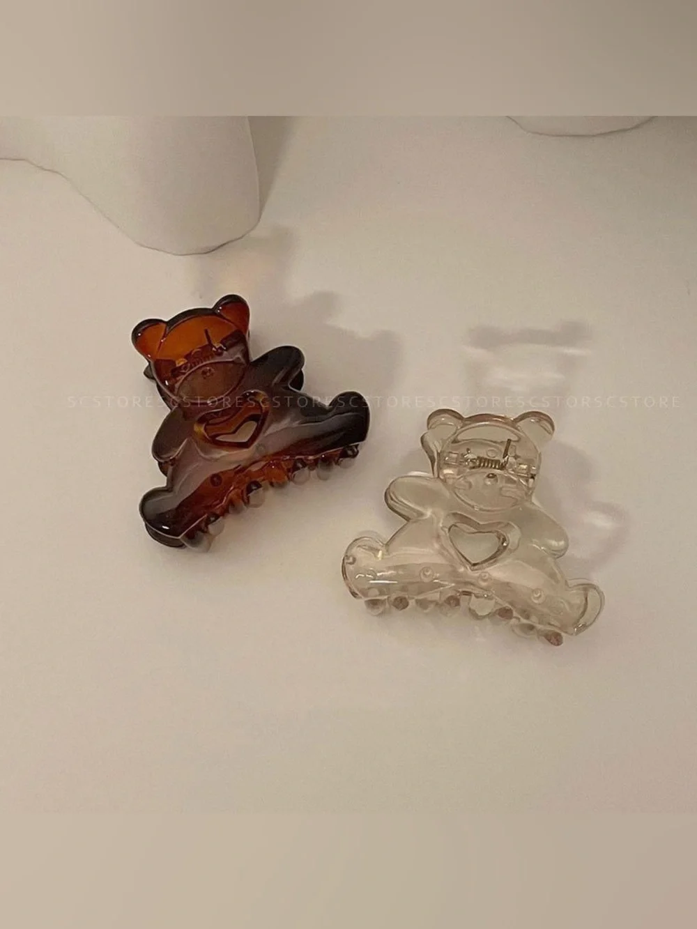 Korean Cute Aesthetics Teddy Bear Hair Claws Clip Set of 4